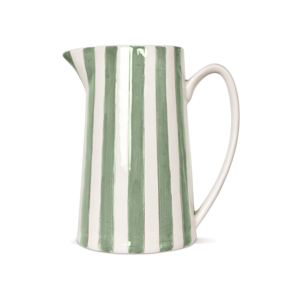 Pichet rayure vert - L17,8 x P12,5 x H21,3 cm