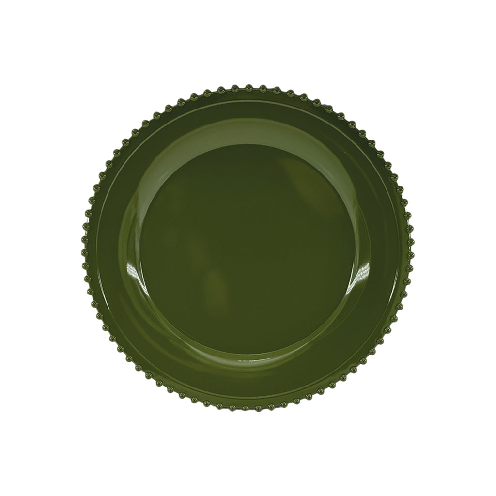 Dessous d'assiette perlé verte kaki