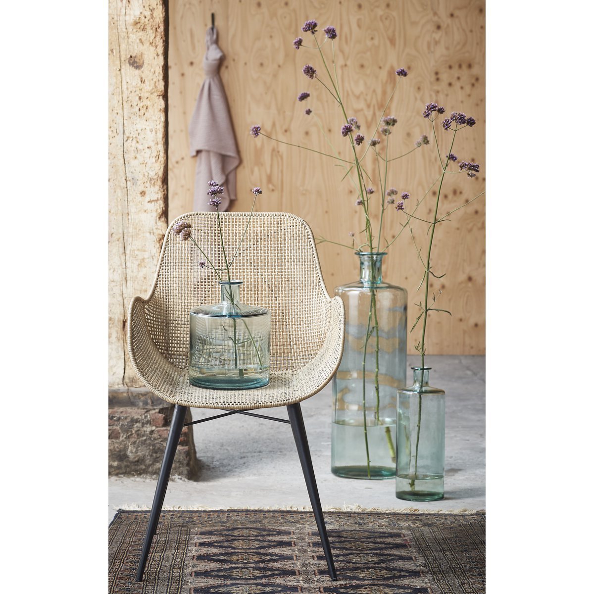 GUAN Vase Bouteille - H75 x Ø25 cm - Verre recyclé - Transparent
