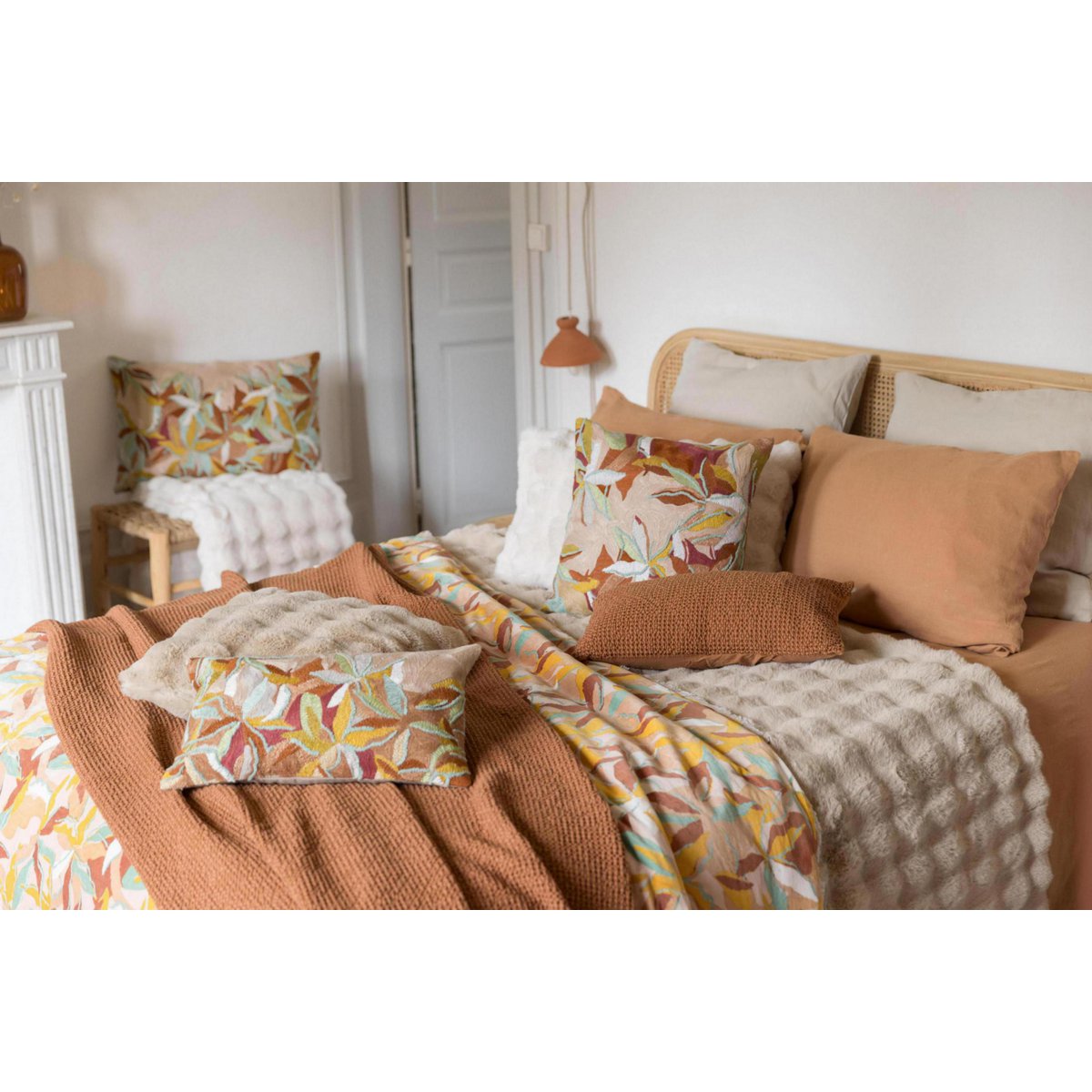 BERTON - Plaid recyclé Ivoire 130 x 160