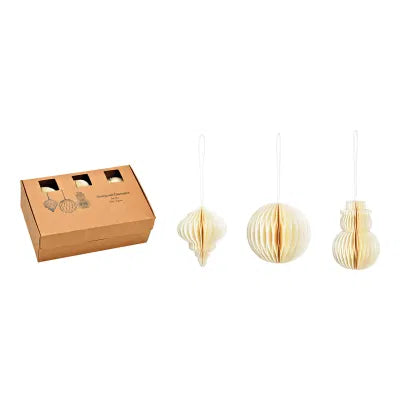 SET DE 6 Suspensions - boule, bonhomme de neige, diamant, blanc - D 8 cm