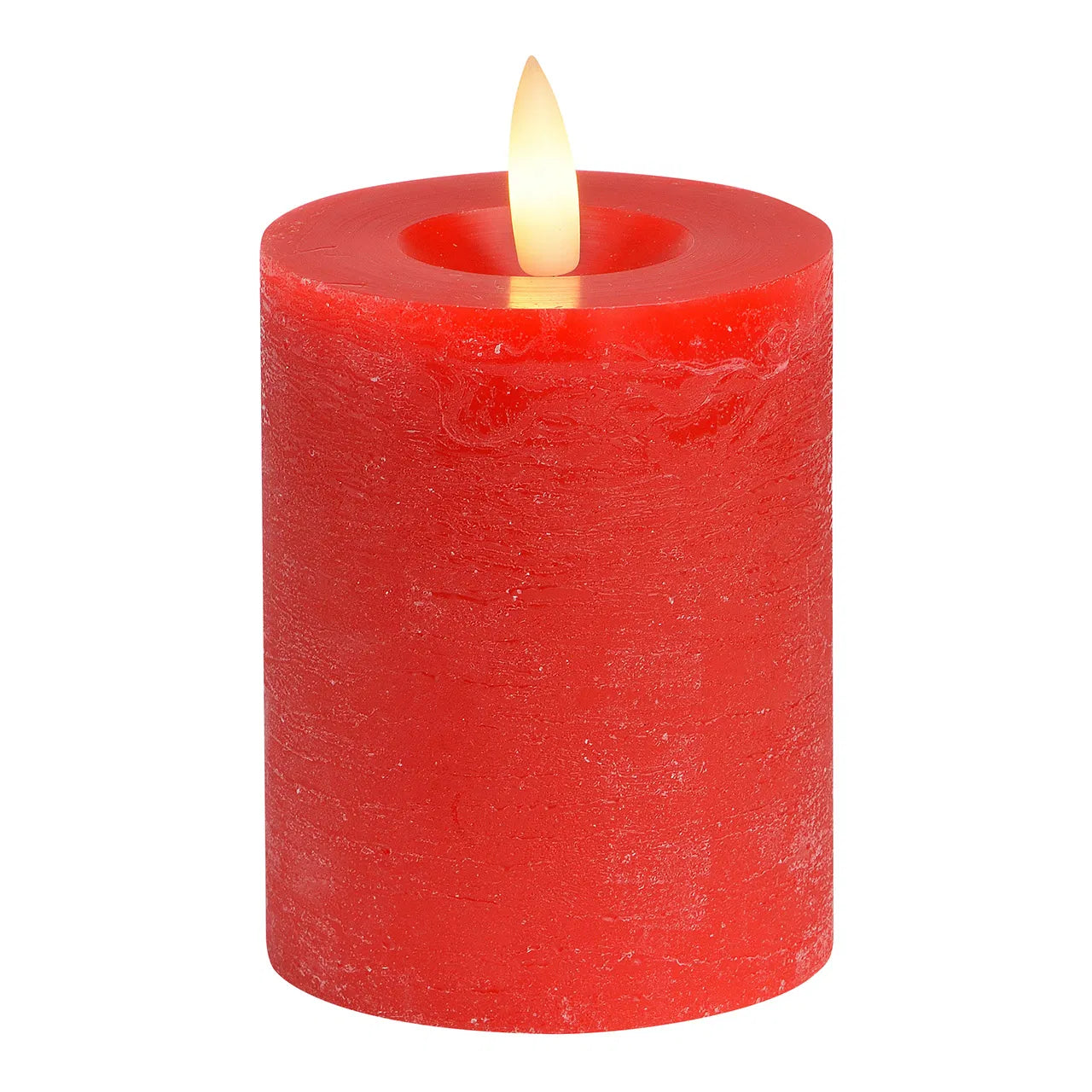 Bougie pilier LED rouge, lumière vacillante en cire