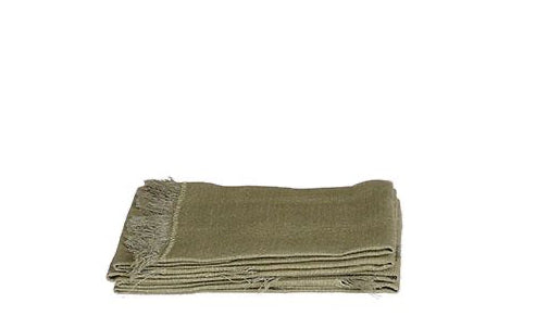 VILLIA - Serviettes de table lot de 4 KAKI - 40 x 40 cm
