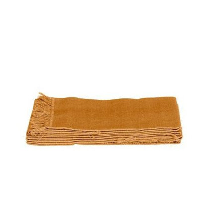 VILLIA - Serviettes de table lot de 4 OCRE - 40 x 40 cm