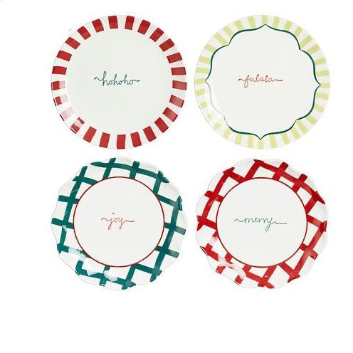 Lot de 4 assiettes du dîner de Noël - 27 cm