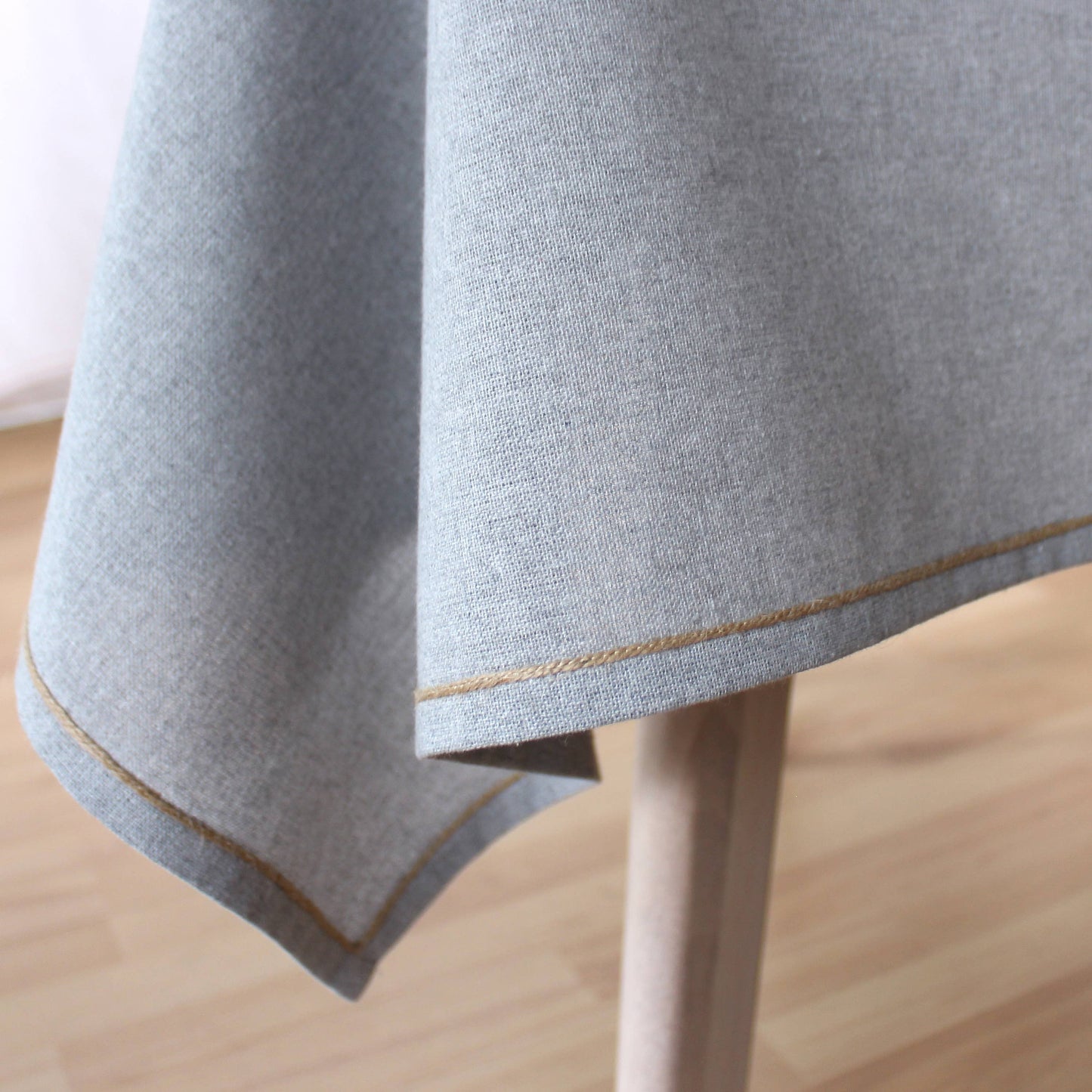 LINA Nappe coton recyclé Gris Clair / 140x240 cm