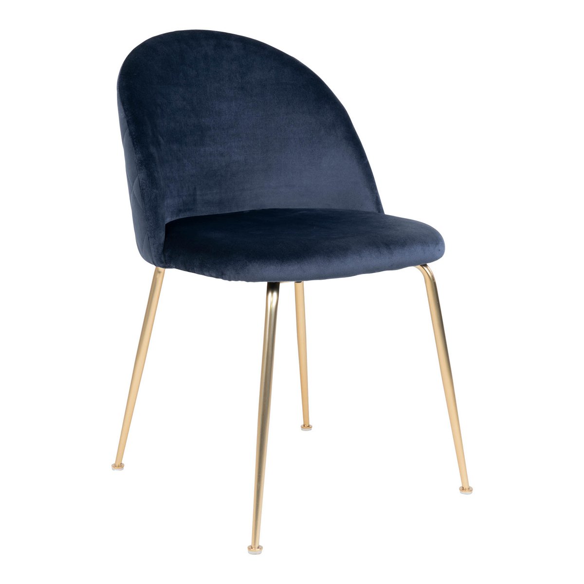 GENEVE - Chaise de salle à manger Bleu/Laiton - lot de 2