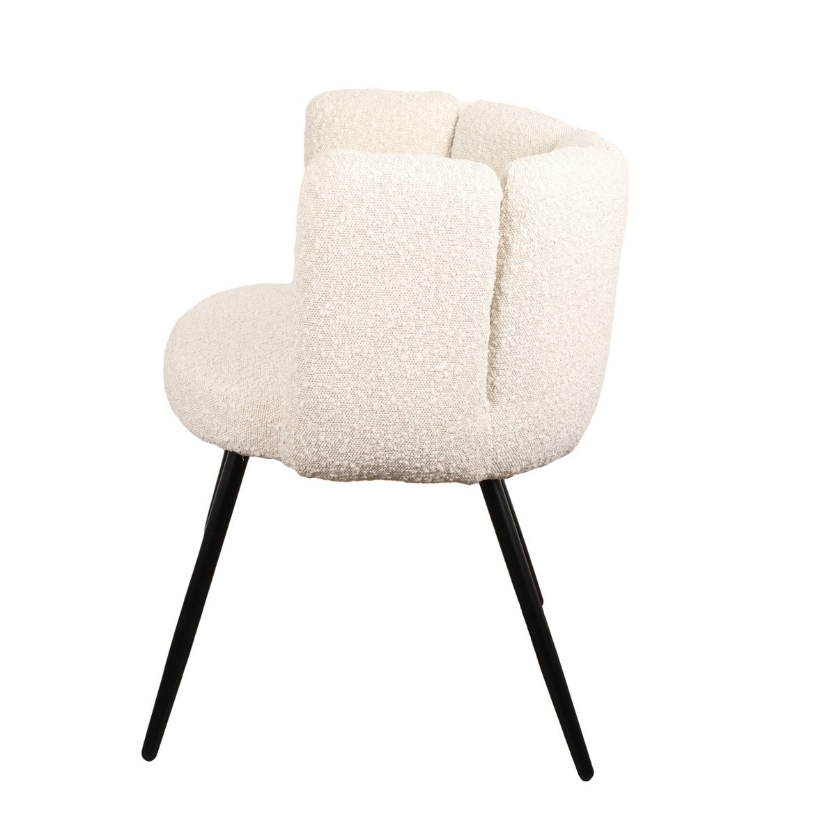 HIGH FIVE - Chaise Blanc perle bouclette (Lot de 2)