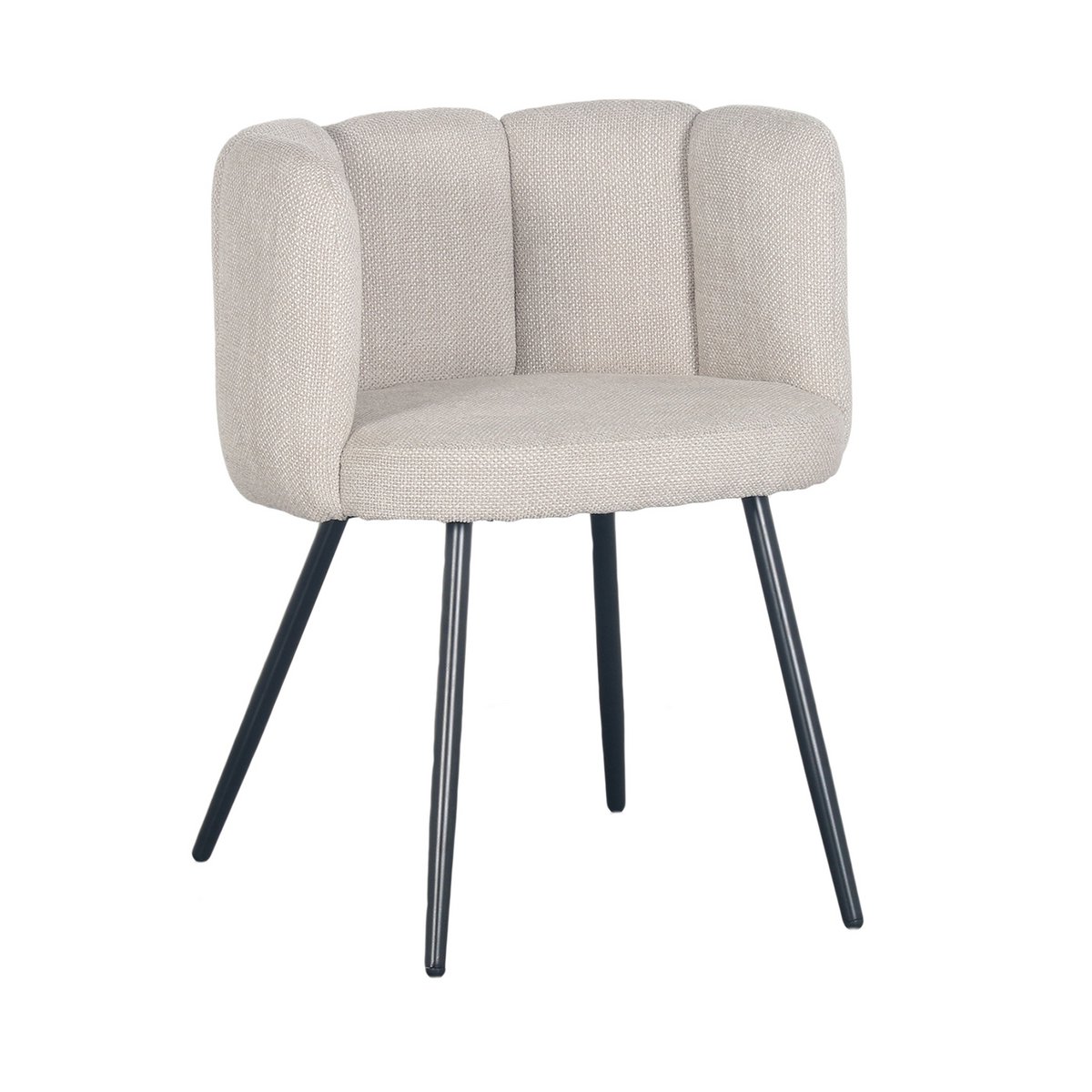HIGH FIVE - Chaise chenillé beige (Lot de 2)