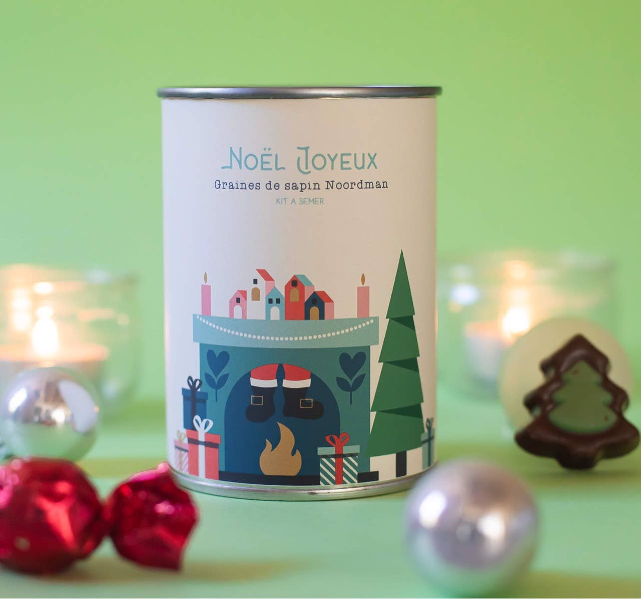 "Noël Joyeux - cheminée" - Kit à semer