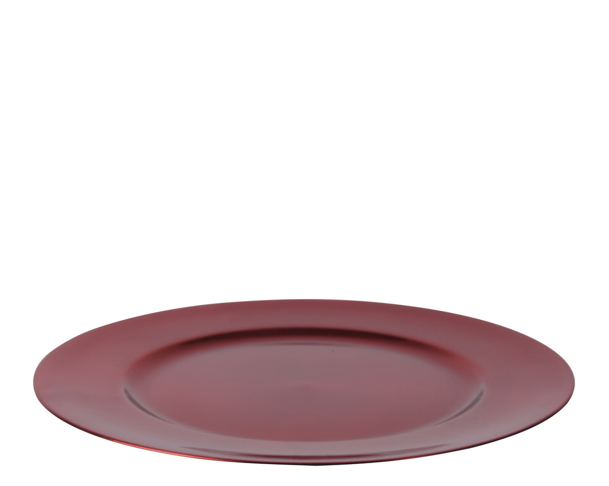 ASSIETTE déco plastique rouge D33 cm