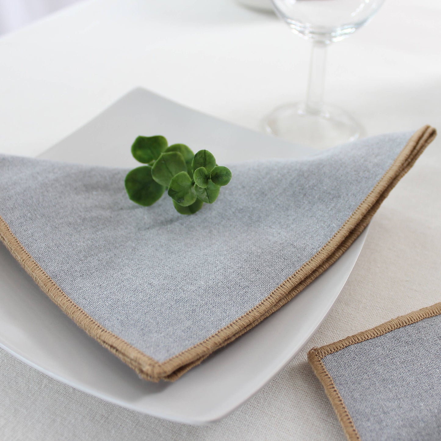 LIMA Serviettes de table naturelle (lot de 4): Ecru