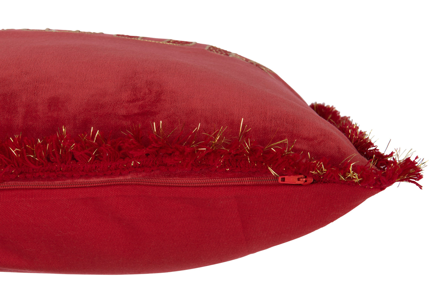 AMOUR - Coussin rouge/or 45 x 45 cm