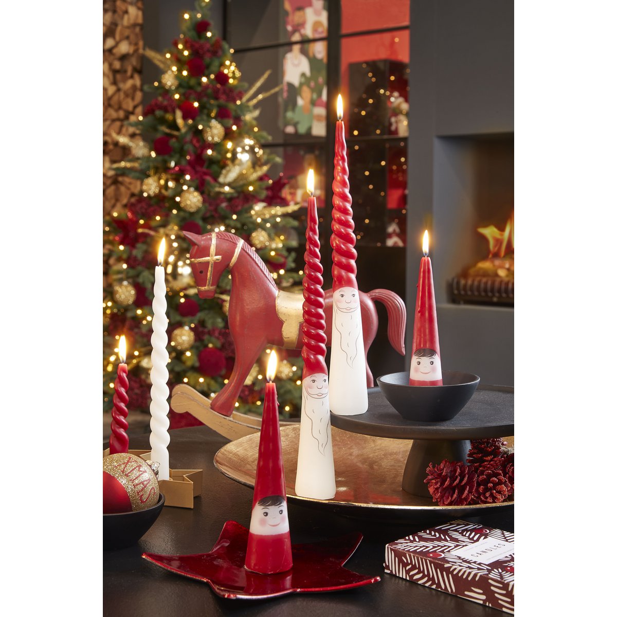 TALLO Présentoir à gâteaux - H10 x Ø30 cm - 100% Bois de manguier FSC - Noir