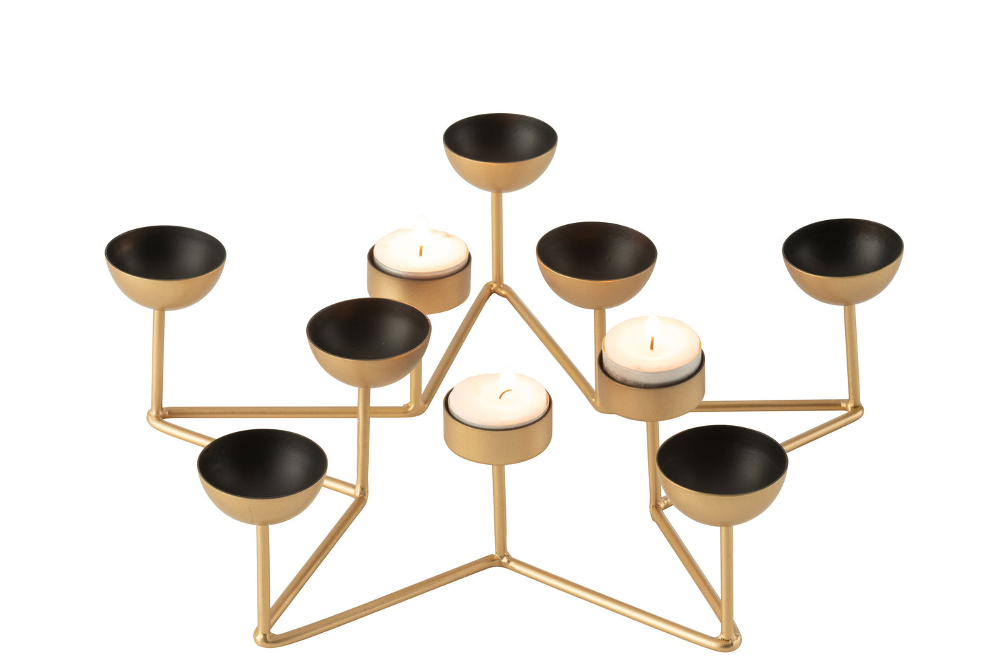 ETOILE - Photophore métal Noir/or - Diamètre 35 cm