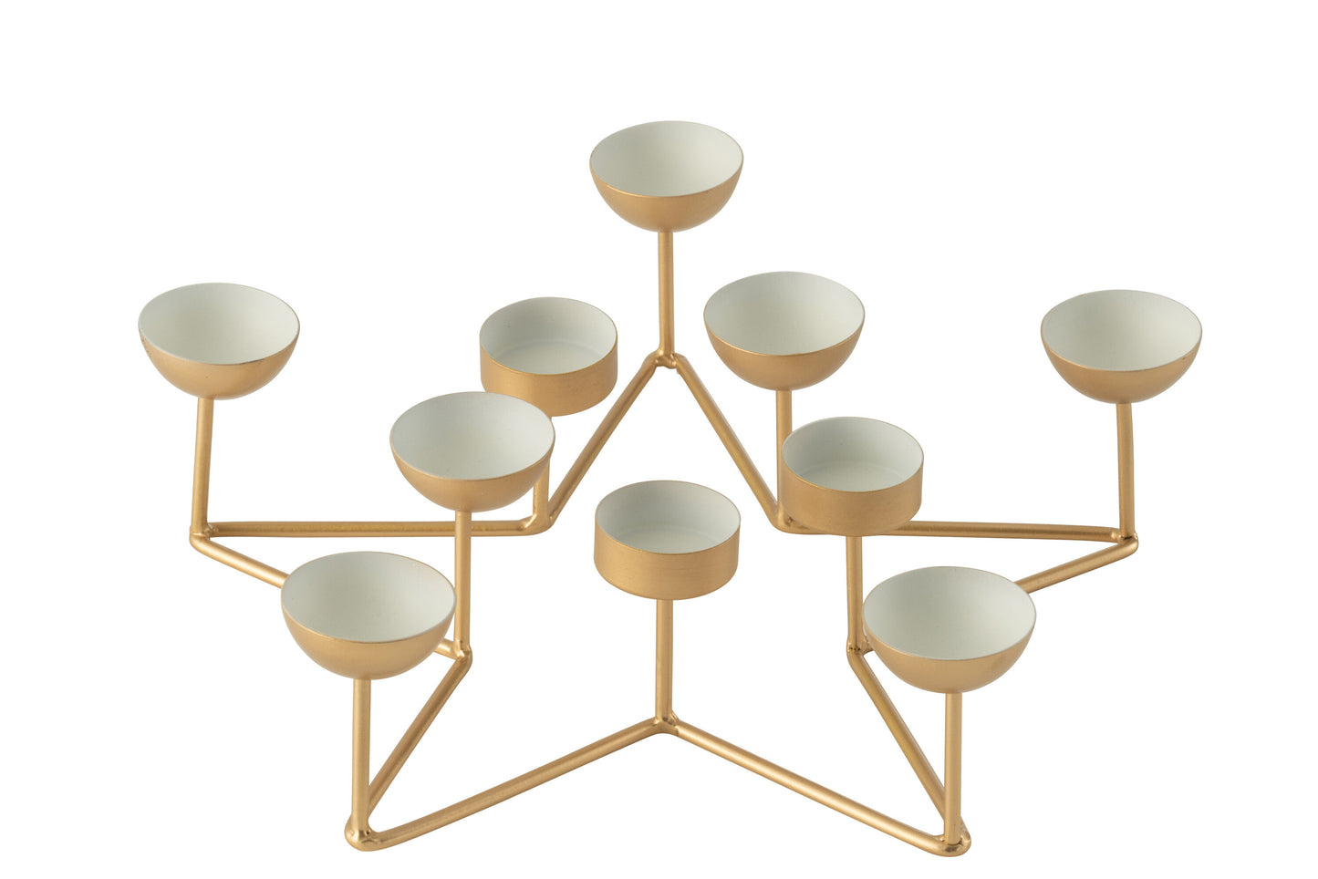 ETOILE - Photophore métal Blanc/or - Diamètre 35 cm