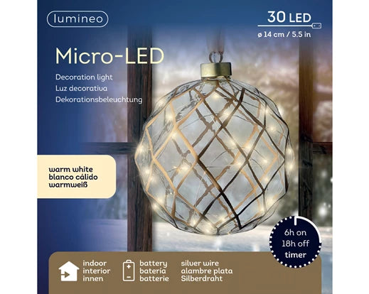 BOULE - Suspension Micro LED fixe intérieur - D 14 cm