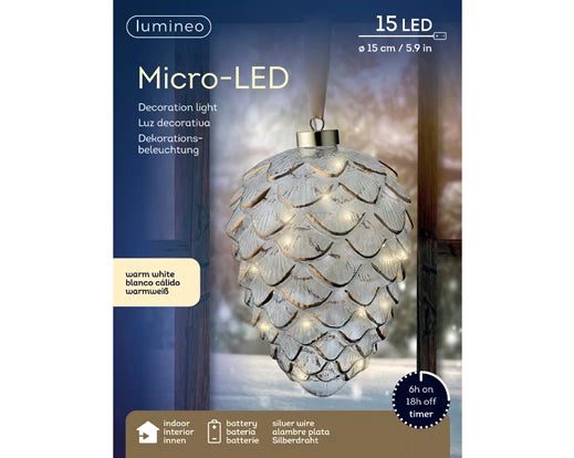 POMME DE PIN - Suspension Micro LED fixe intérieur - D 15 cm