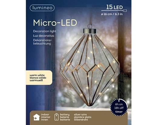 DIAMANT - Suspension Micro LED fixe intérieur - D 16 cm