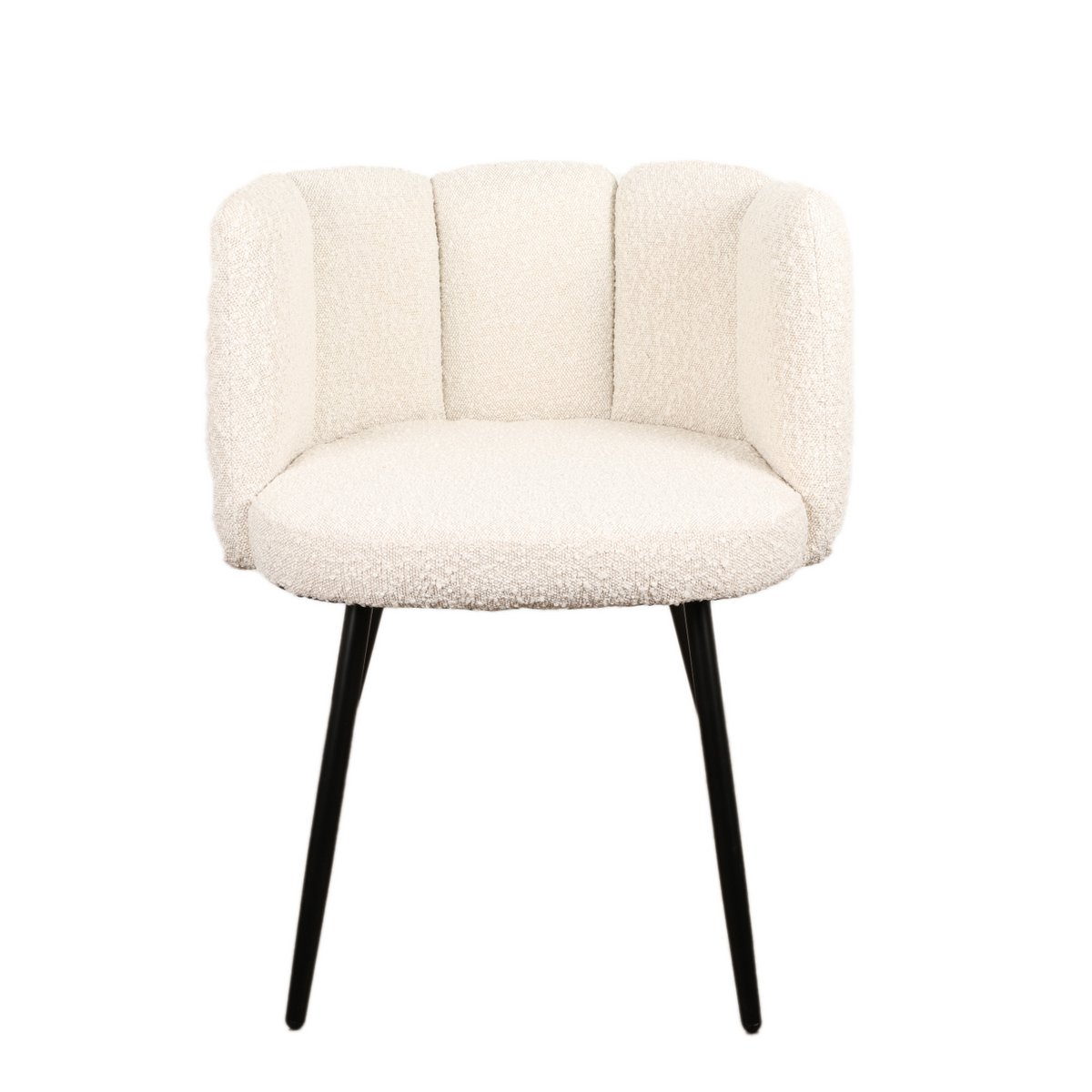 HIGH FIVE - Chaise Blanc perle bouclette (Lot de 2)