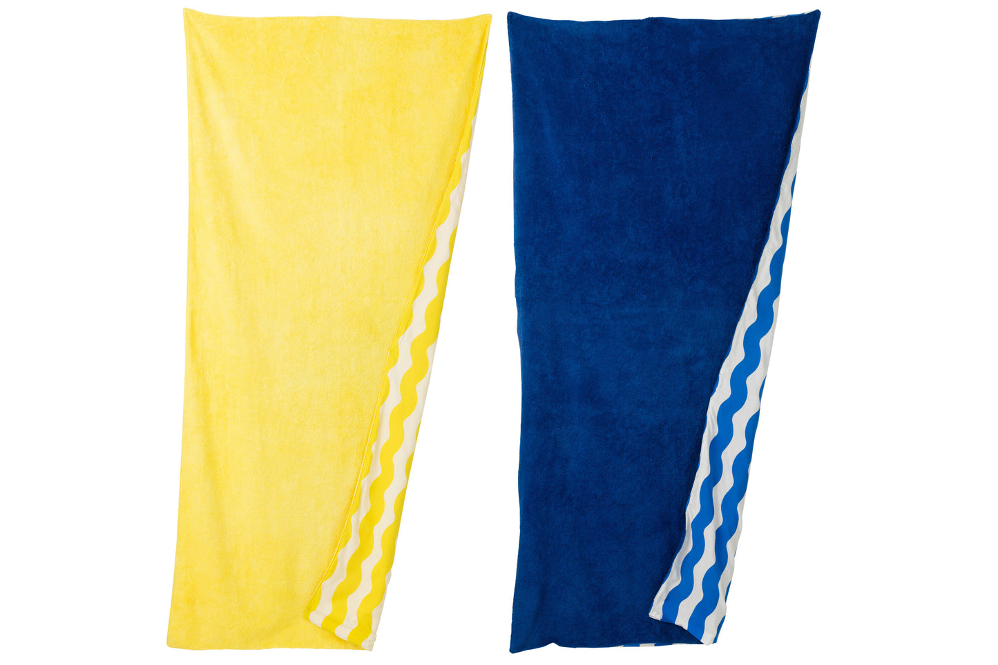 DOLCE VITA - Essui de plage coton/eponge bleu/jaune