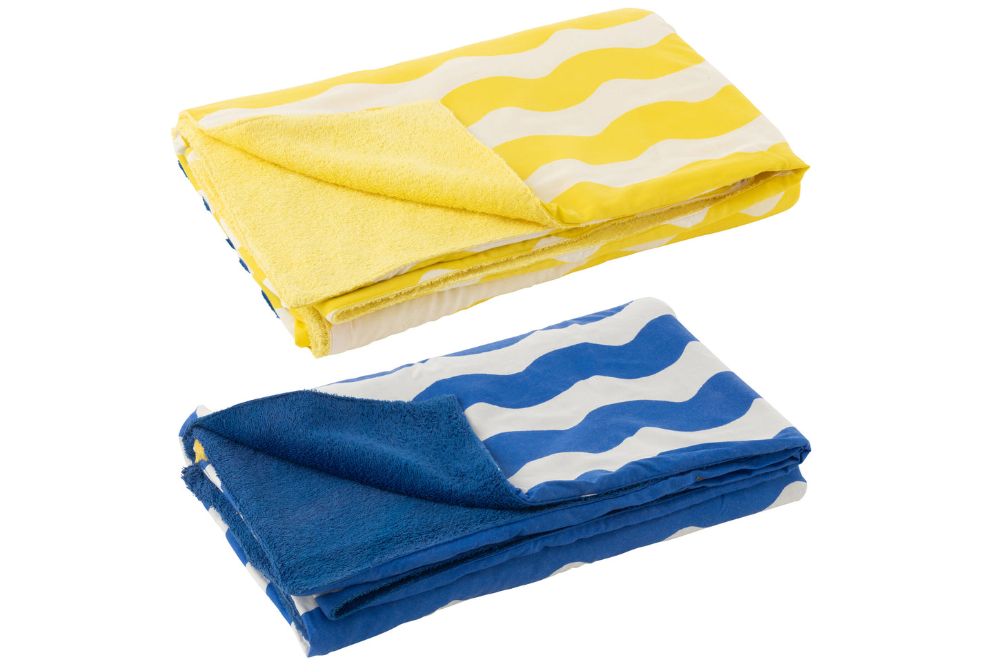 DOLCE VITA - Essui de plage coton/eponge bleu/jaune