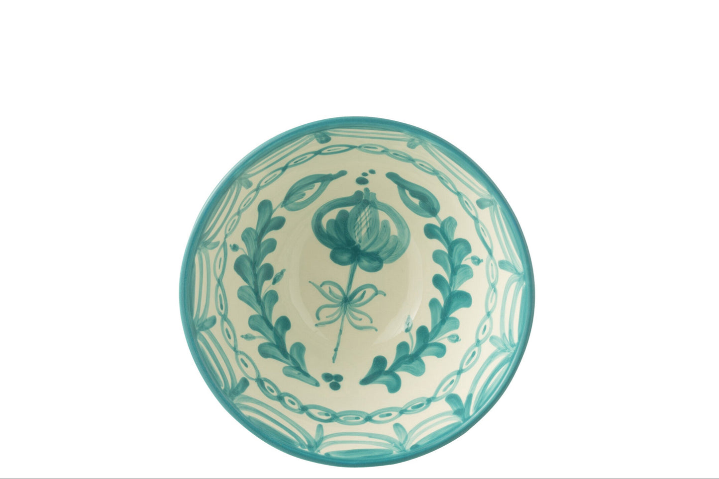 GRANADA - Bol céramique blanc/aqua medium - D-22 cm