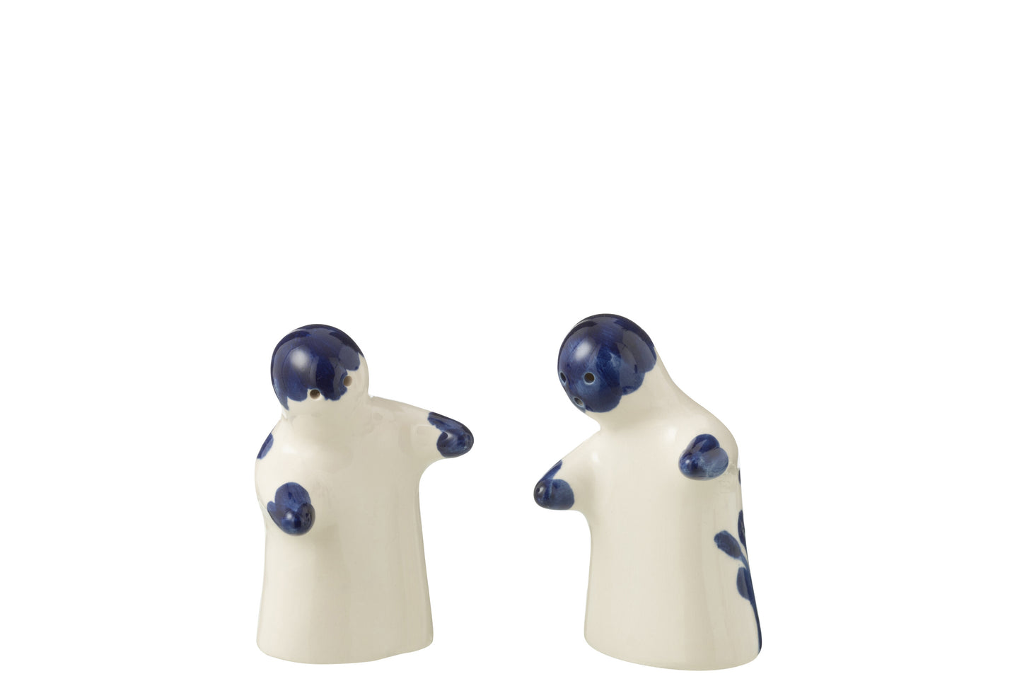 GRANADA - sel & poivre céramique blanc/bleu de cobalt