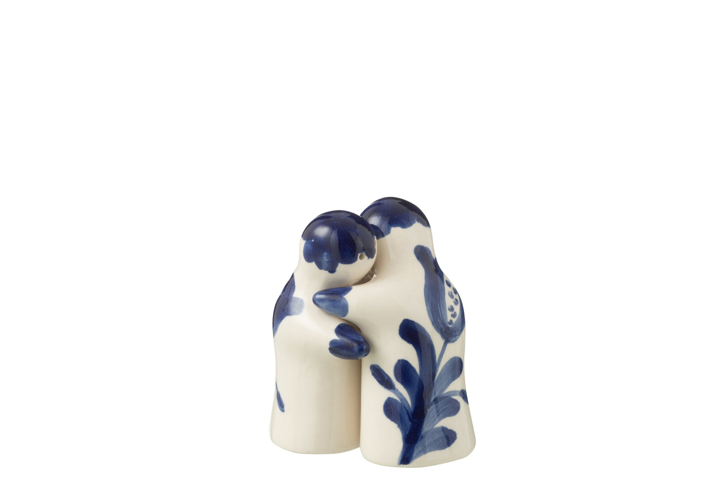 GRANADA - sel & poivre céramique blanc/bleu de cobalt