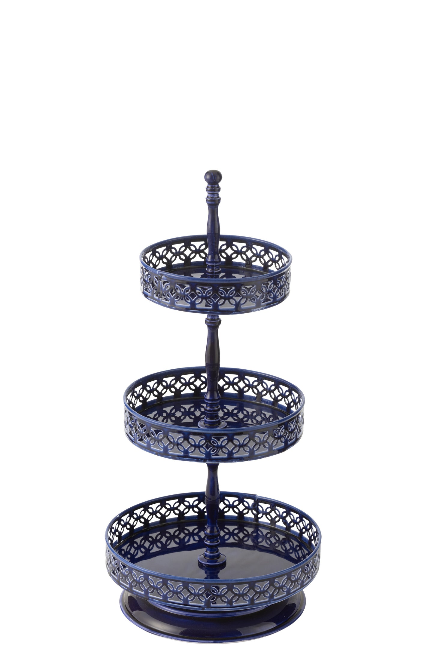 MAJORELLE - Plateau cake metal bleu - H55 cm