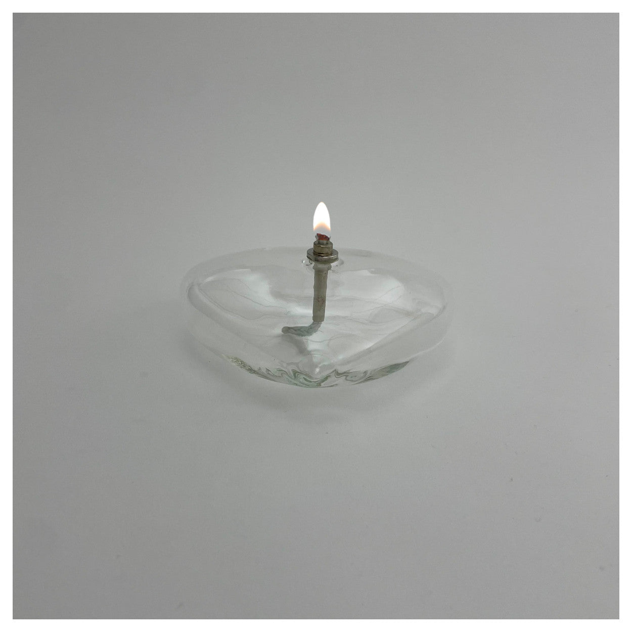 HEART - Lampe à huile coeur verre transparent M - L 14 cm
