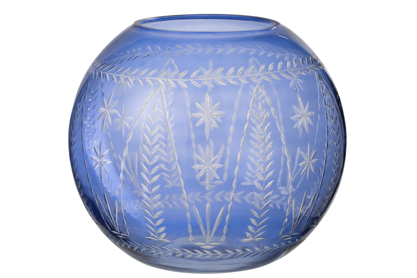 TARIFA - Grand Vase rond verre bleu - D27 cm