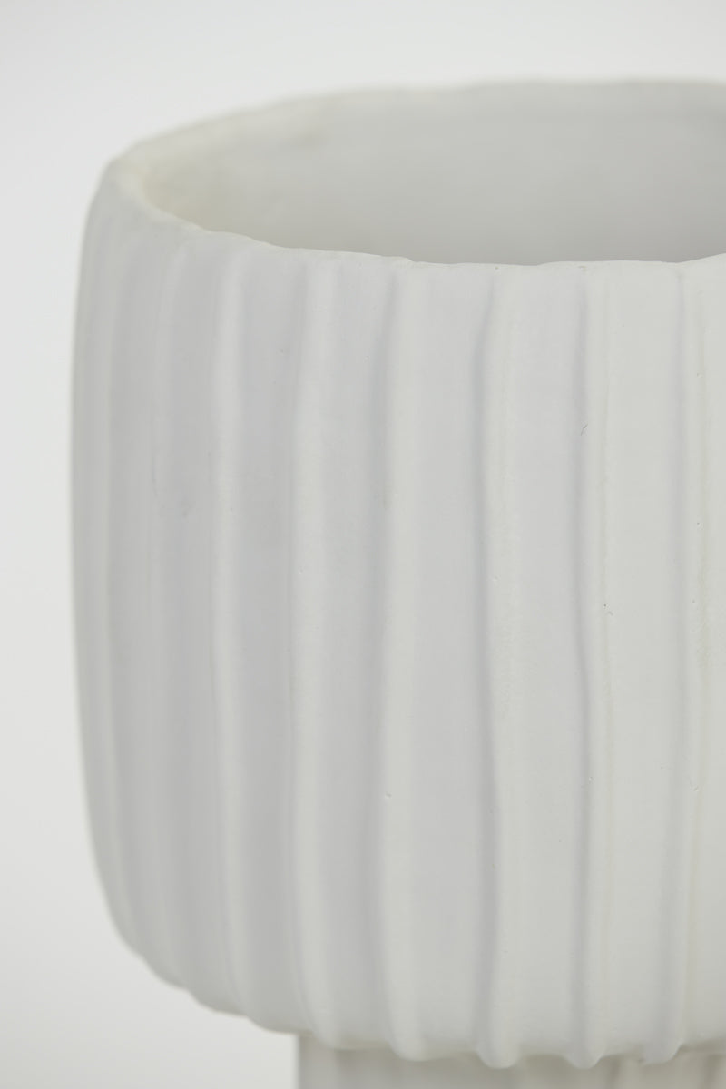 MAJA Grand Vase ciment blanc crème - H35 cm