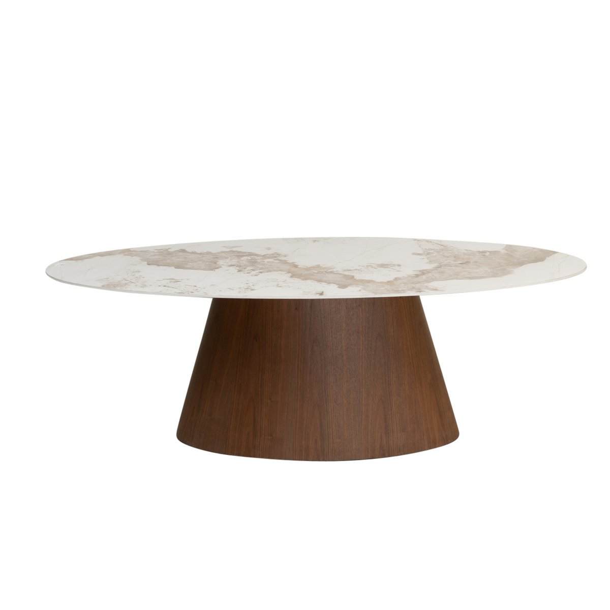 ELLIPSE - Table à manger en céramique style marbre