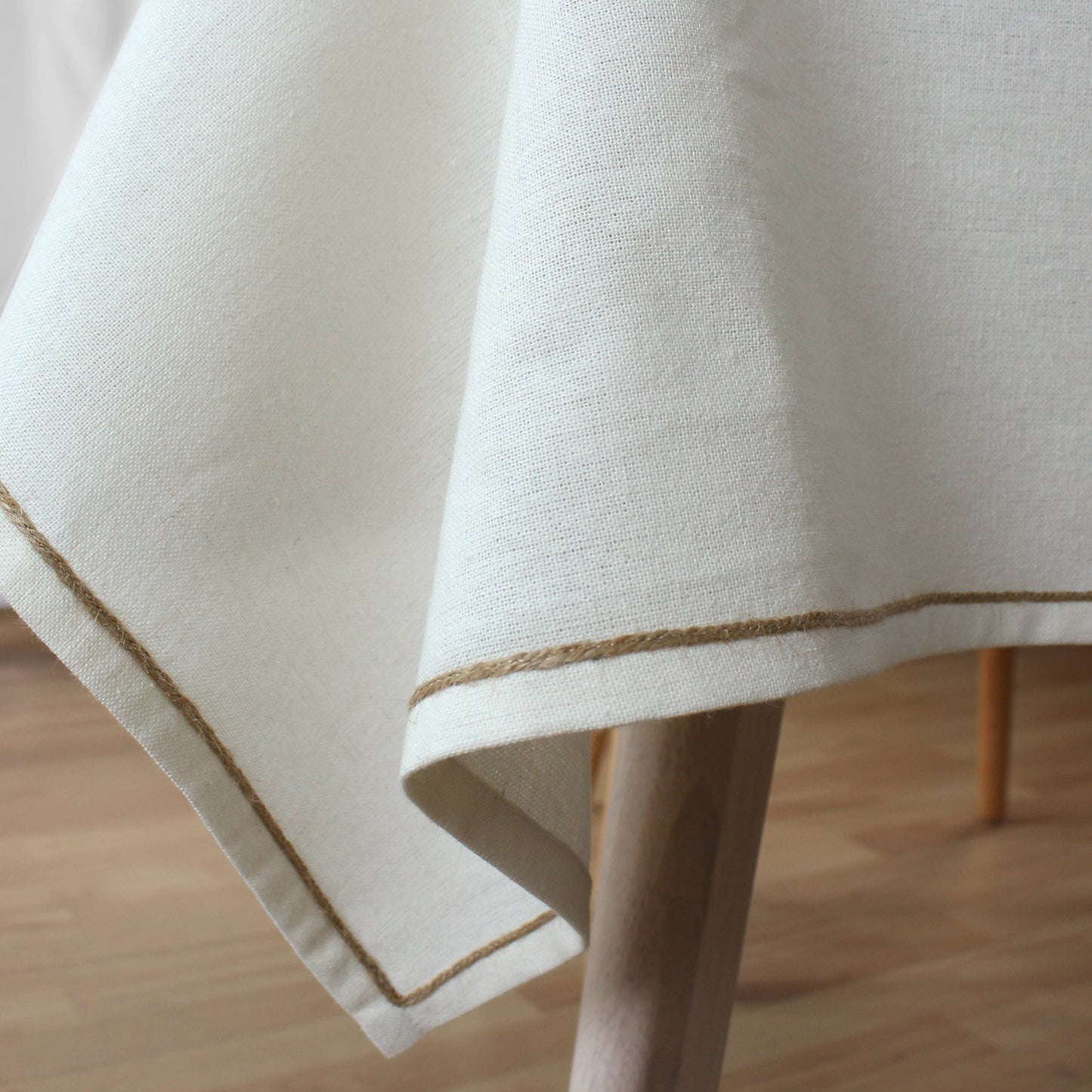 LINA Nappe coton recyclé Gris Clair / 140x240 cm