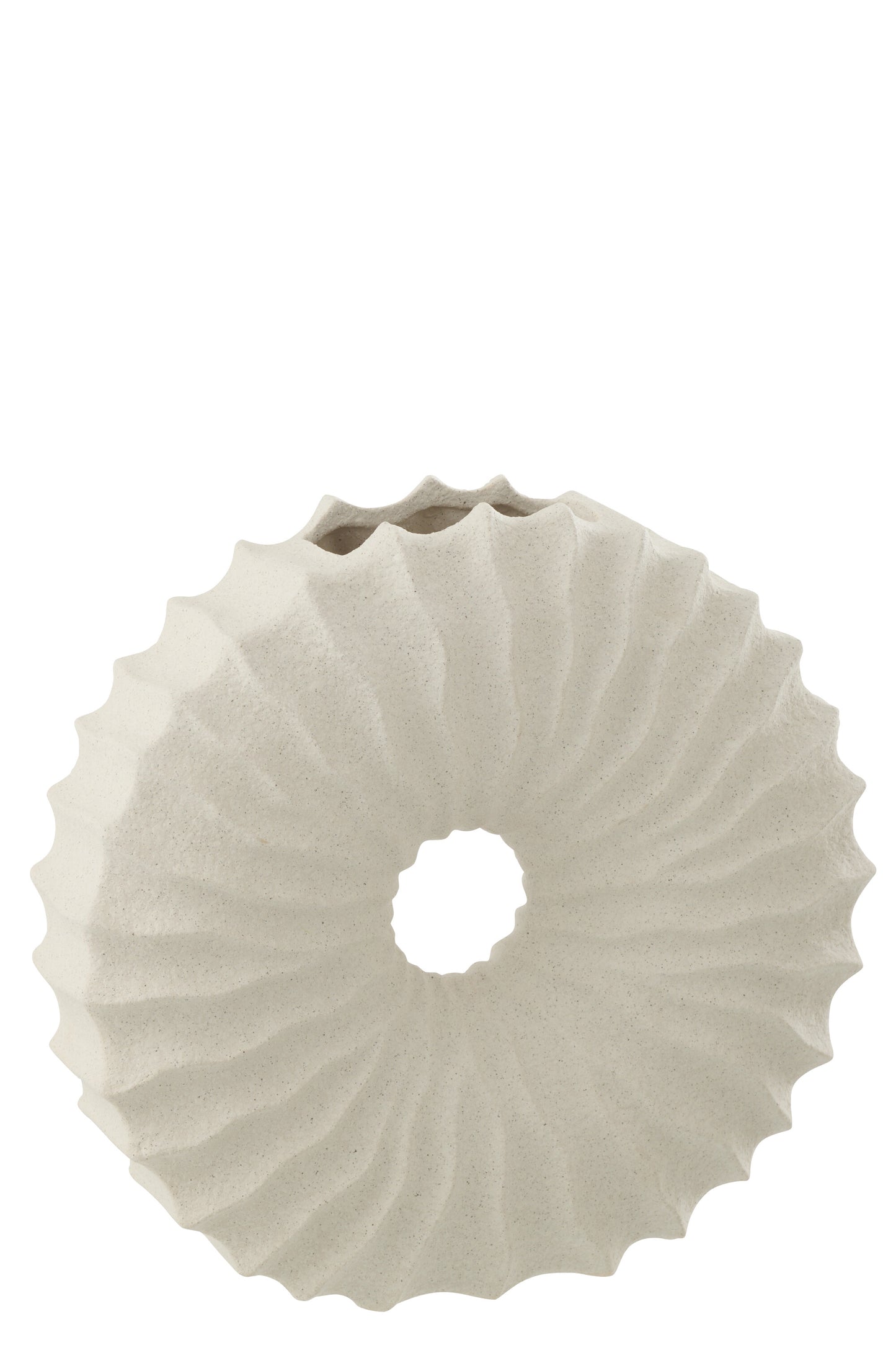 VASE ROND finition sablé blanc H29,5 cm