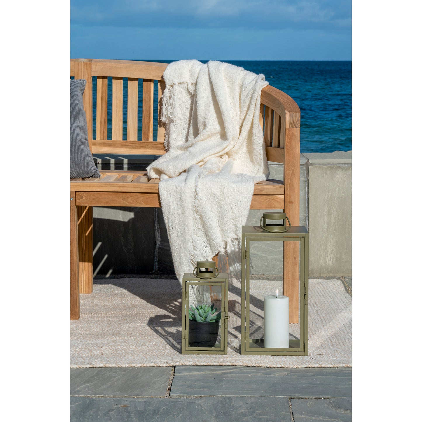 CORFOU Lanternes - lot de 2 vertes