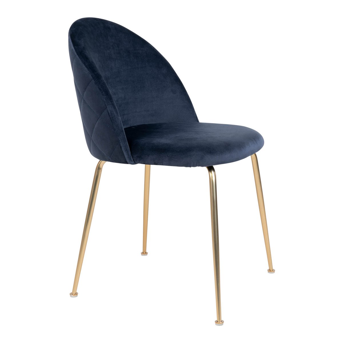 GENEVE - Chaise de salle à manger Bleu/Laiton - lot de 2