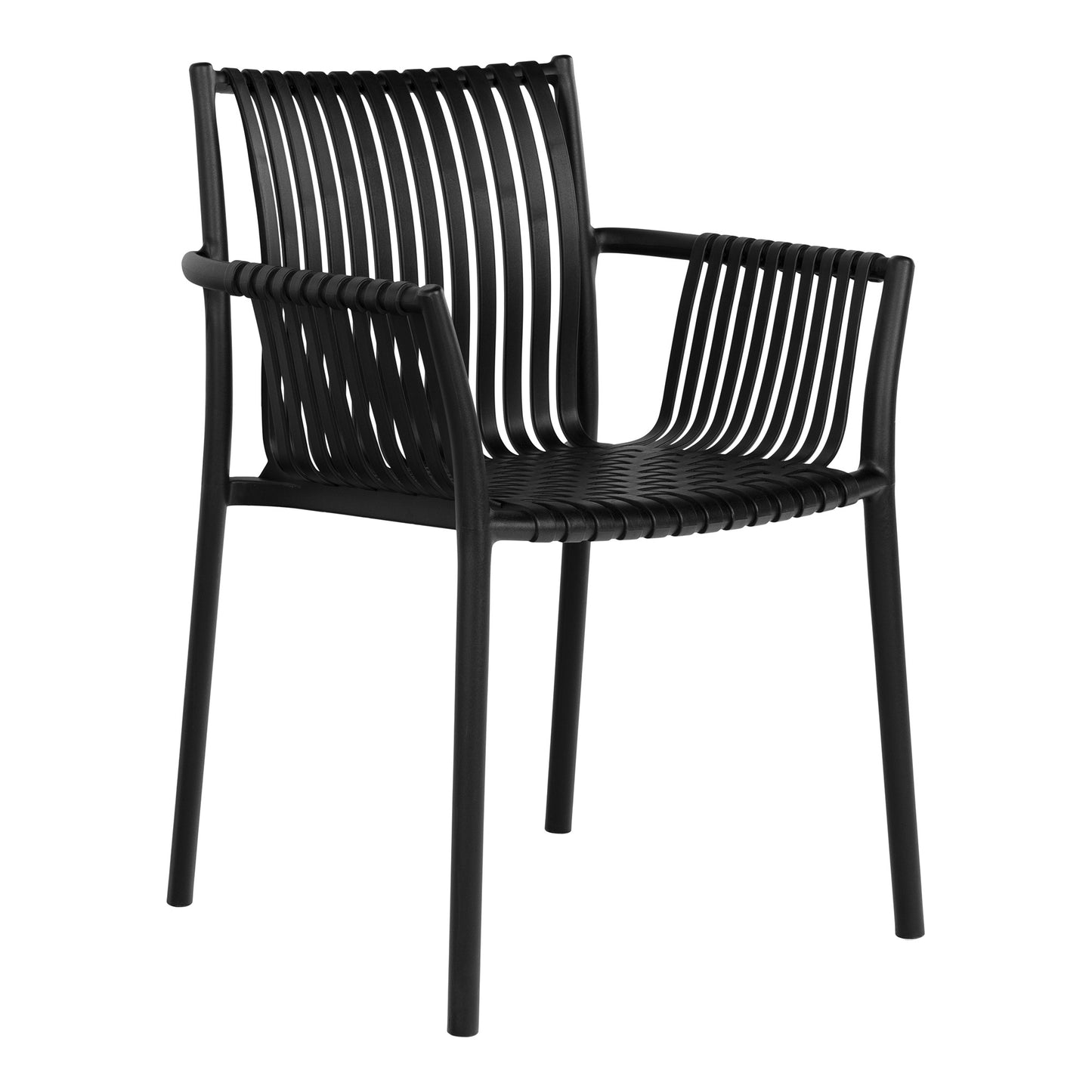 TULSA - 2 Chaises de jardin Noir - Lot de 2