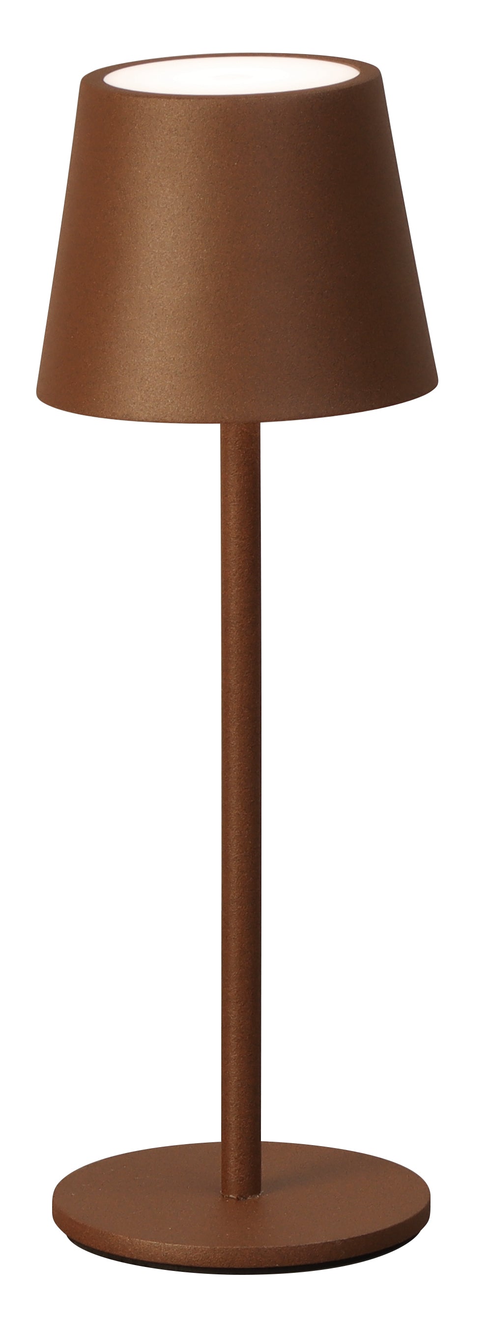 LAMPE DE TABLE LED - Extérieur métal marron rouille H 36 cm
