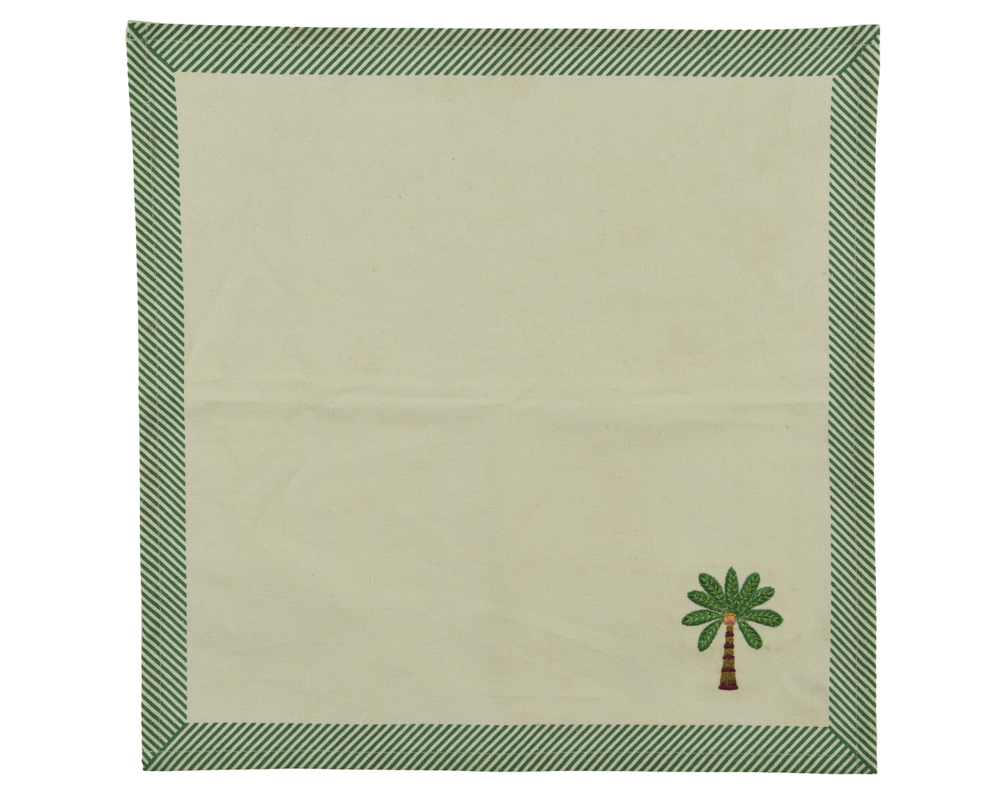 PALMIER VERT Lot de 2 serviettes de table coton