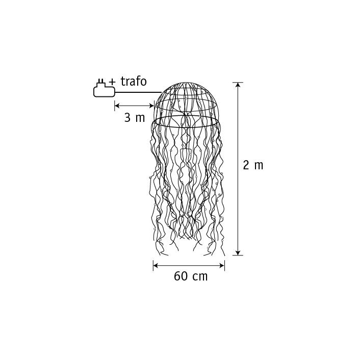 LUSTRE méduse argent blanc chaud 1280 Led IP44