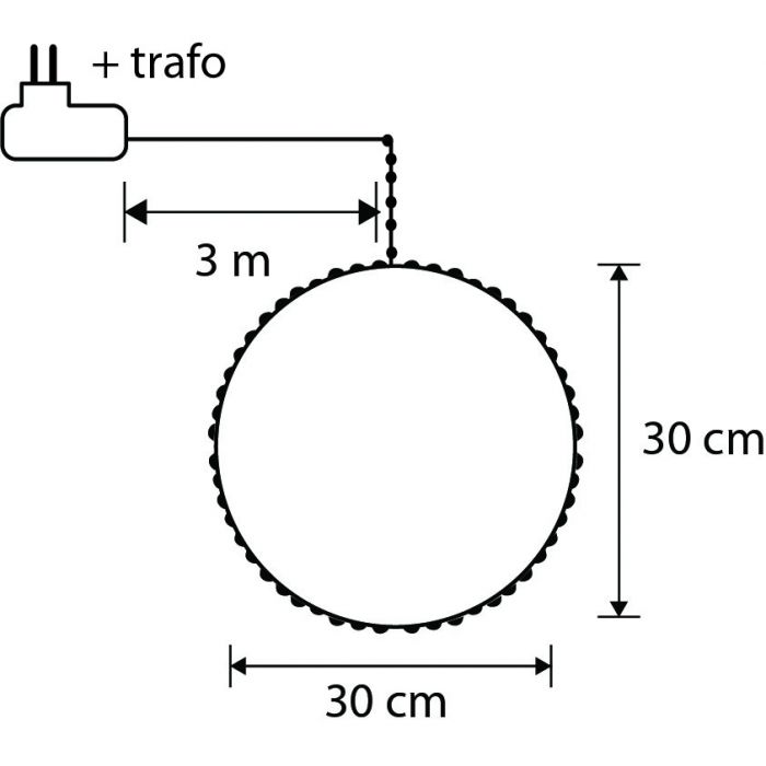 ANNEAU - Cercle blanc chaud 105 led - D 30 cm