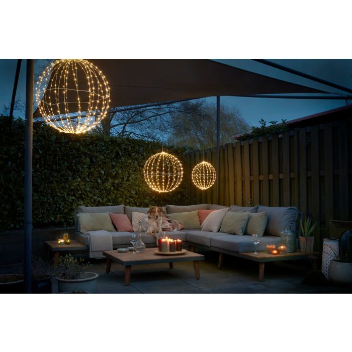 BOULE - blanc chaud 320 led - D 50 cm - noir