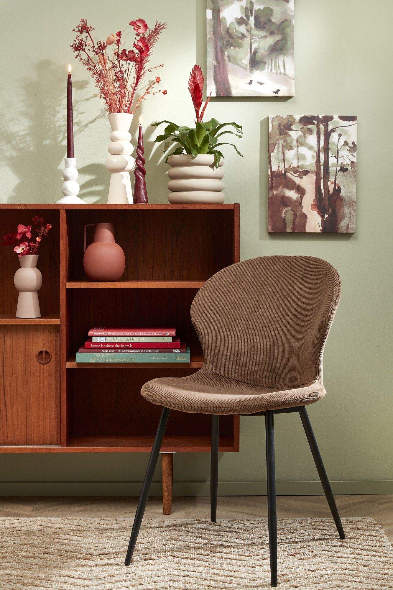 TWIST - Bougie conique Bordeaux - H25 cm