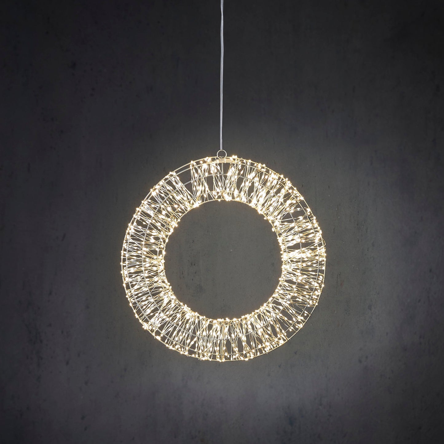 COURONNE - argent blanc classique 2 000 LED - D 45 cm