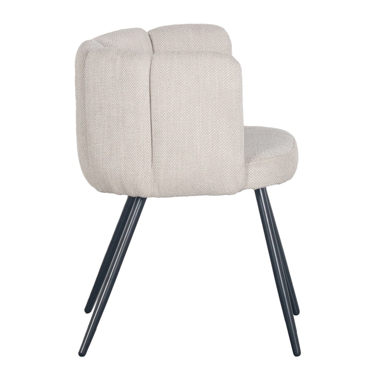 HIGH FIVE - Chaise chenillé beige (Lot de 2)
