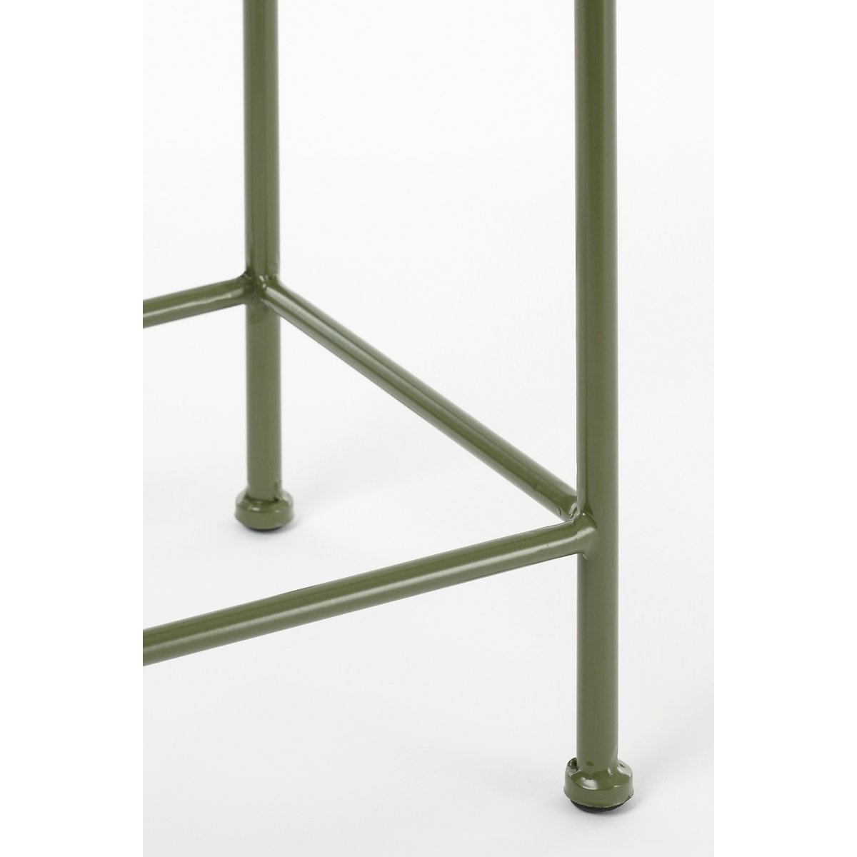 Table d'appoint Bologne à l'extérieur - Ensemble de 3 - L28 x B28 x H67 cm - Métal - vert foncé