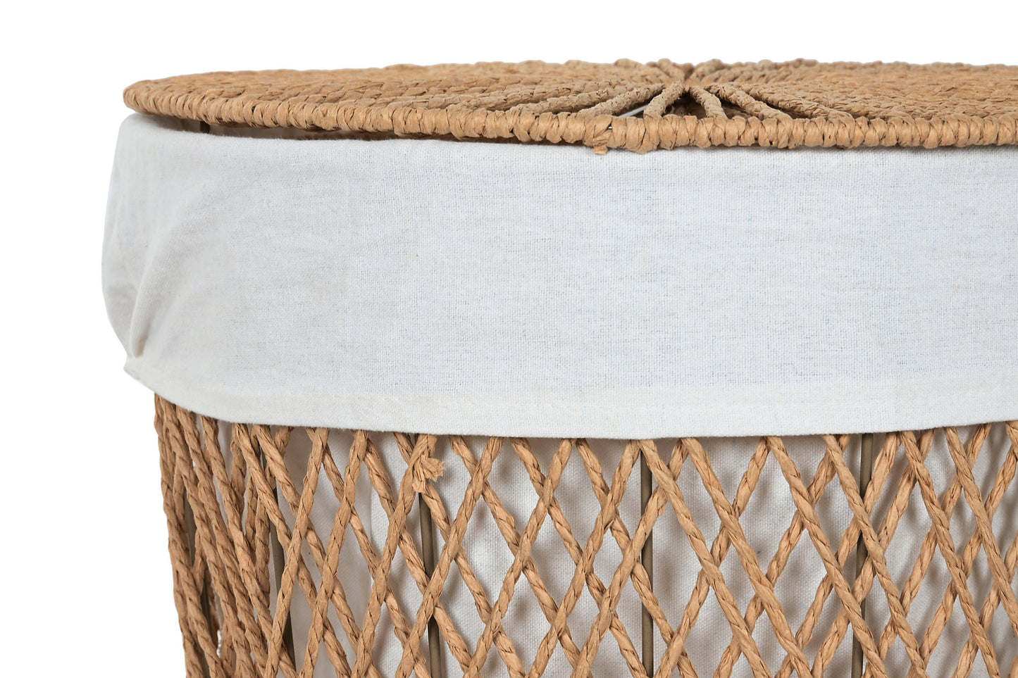 Panier à linge fibre polyester avec couvercle
