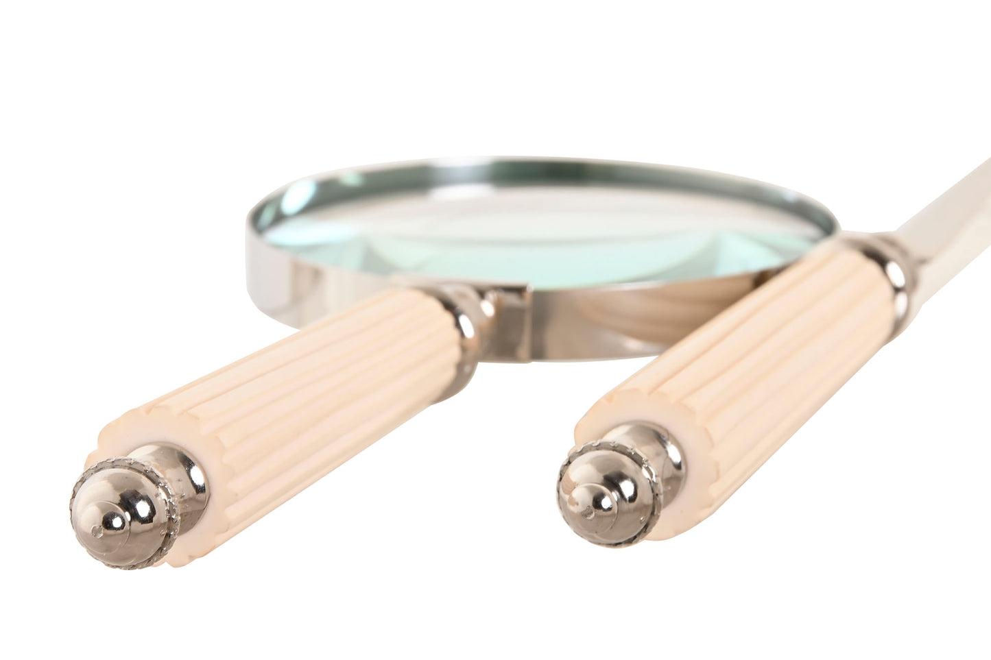 LOUPE ET COUPE-PAPIER - SET 2 - acier os chrome blanc